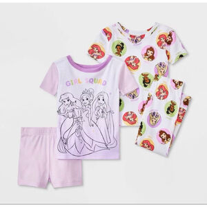 Disney Princess Baby Girl 4 Piece Pajama Set NWT Size 18 Months Purple